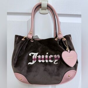 NWT Juicy Couture Retro Vibe Pink and Brown Satchel